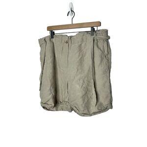 J Jill Linen Shorts Womens Size XL Petite Stretch beige